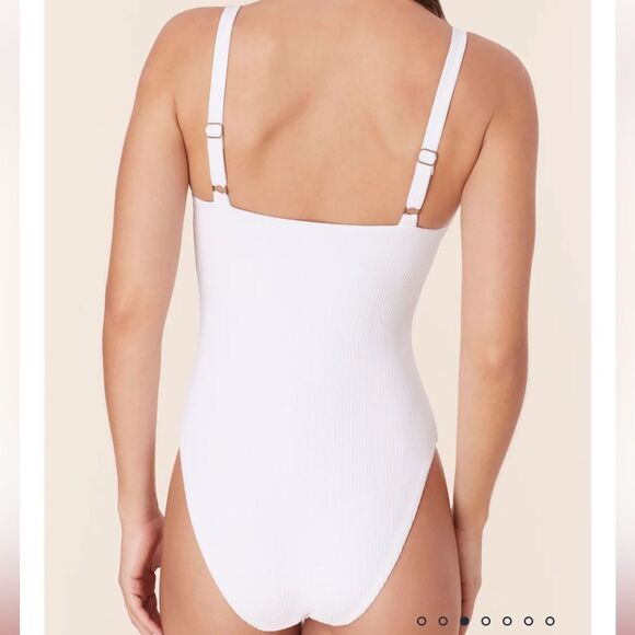 Andie The Marco One Piece Rib Swimsuit White Size M NWT - Picture 2 of 7